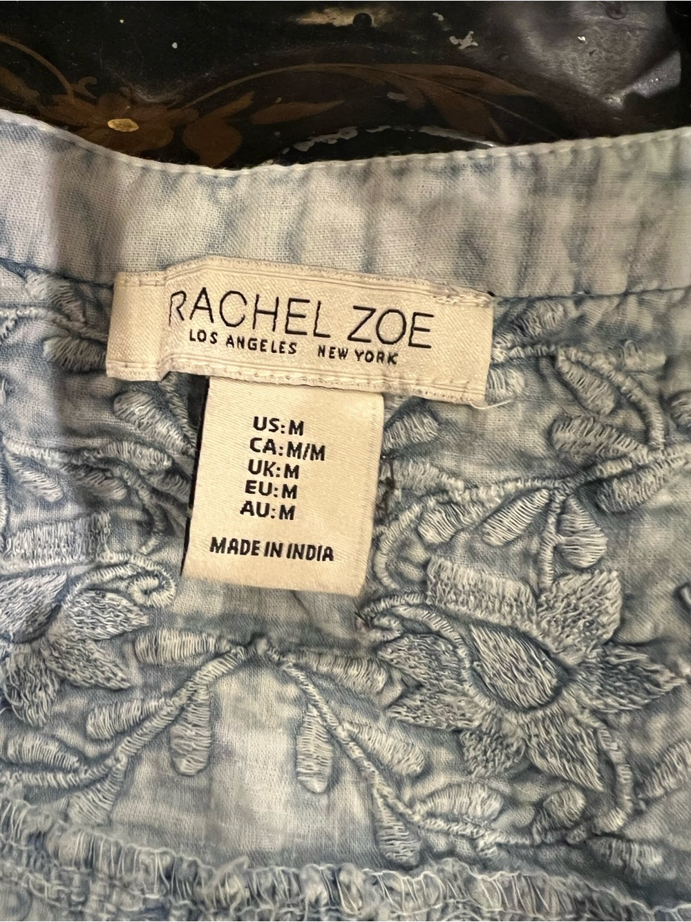 Washed denim look sleeveless cotton top by Rachel Zoe, size medium - Picture 2 of 5